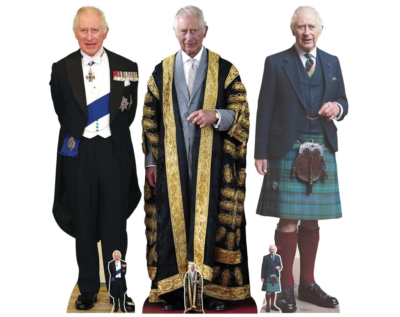King Charles III Coronation Cardboard Cutouts Set of 3 Standees
