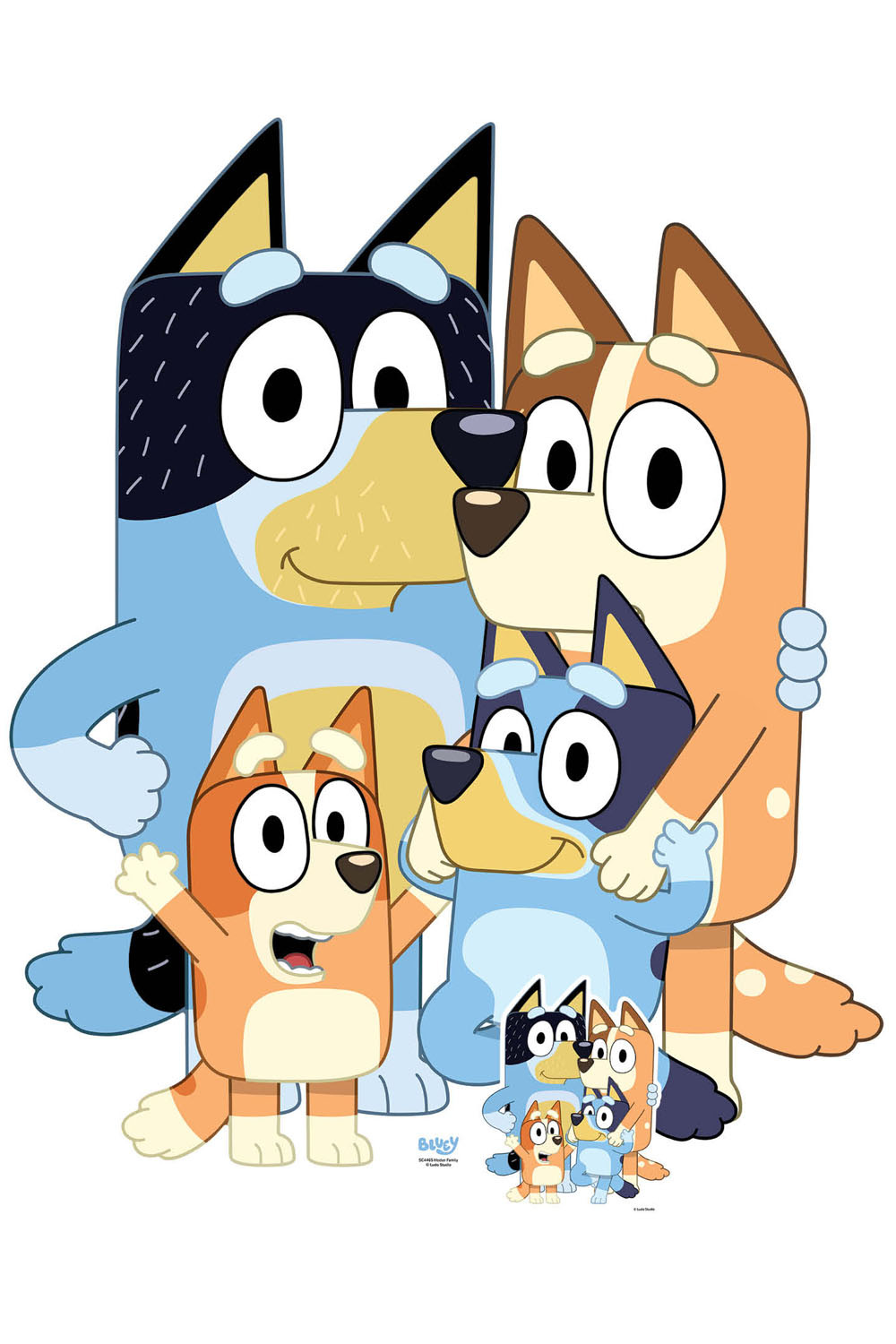 Heeler Family Group Official Bluey Cardboard Cutout / Standee