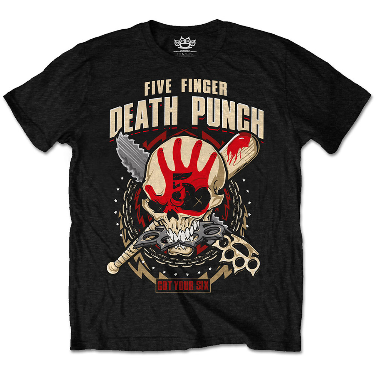 Five Finger Death Punch Zombie Kill Xmas T-Shirt - Official Band Tee (Red, Size L)
