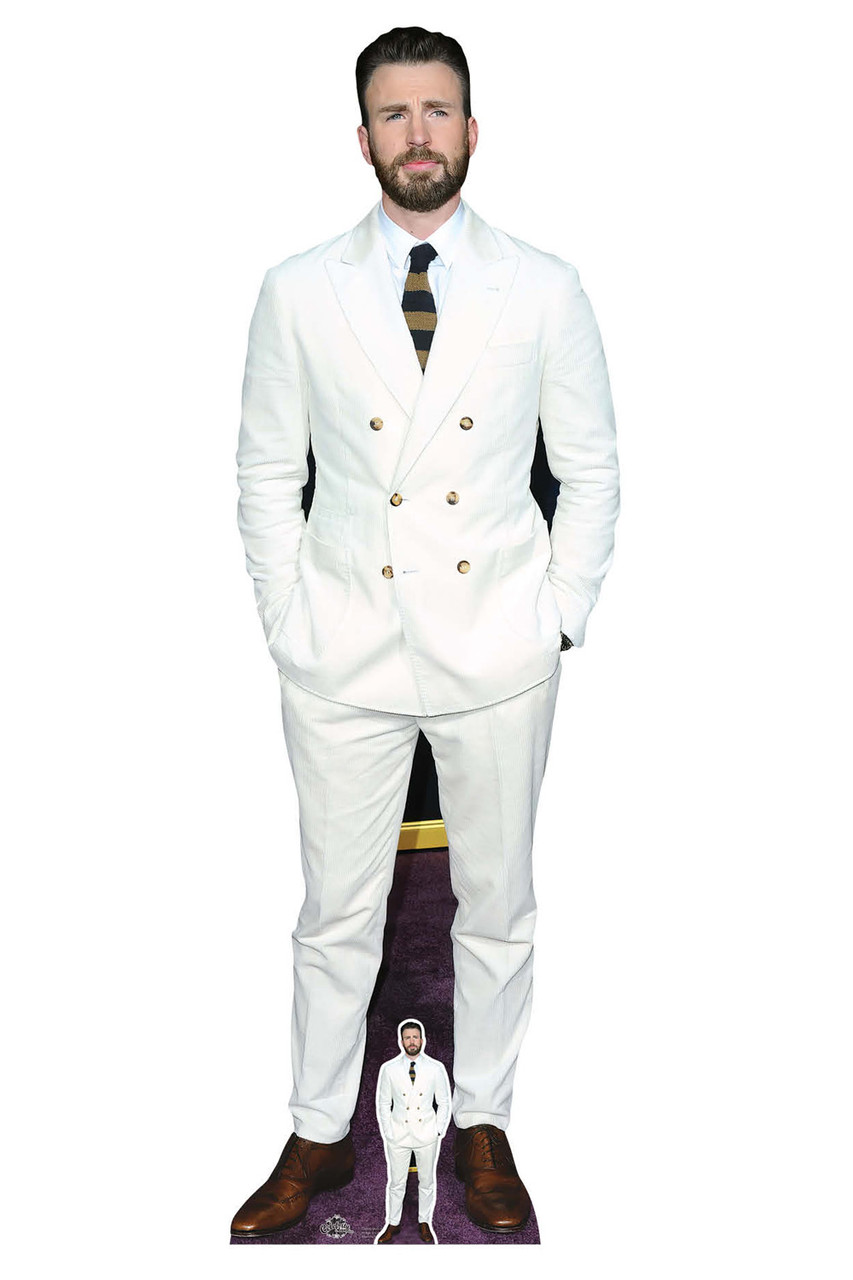 Chris Evans White Suit Lifesize Cardboard Cutout / Standee/ Stand Up