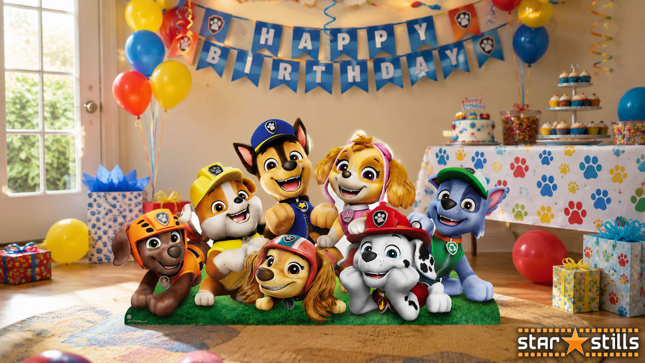 PAW Patrol Cardboard Cutouts & Masks: Celebrate PAW Patrol: The Dino Movie with Roarsome Party Decorations