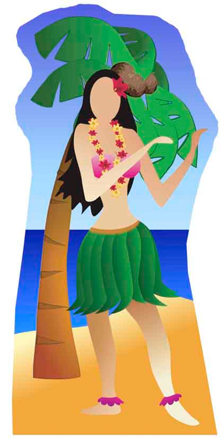 SS4500) lifesize cardboard cutout of Hula Girl Stand-in (Beach