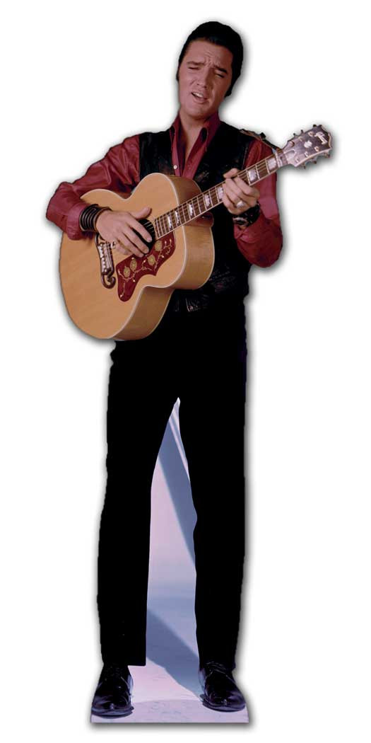 Lifesize Cardboard Cutout of Elvis Singing with Guitar buy Elvis
