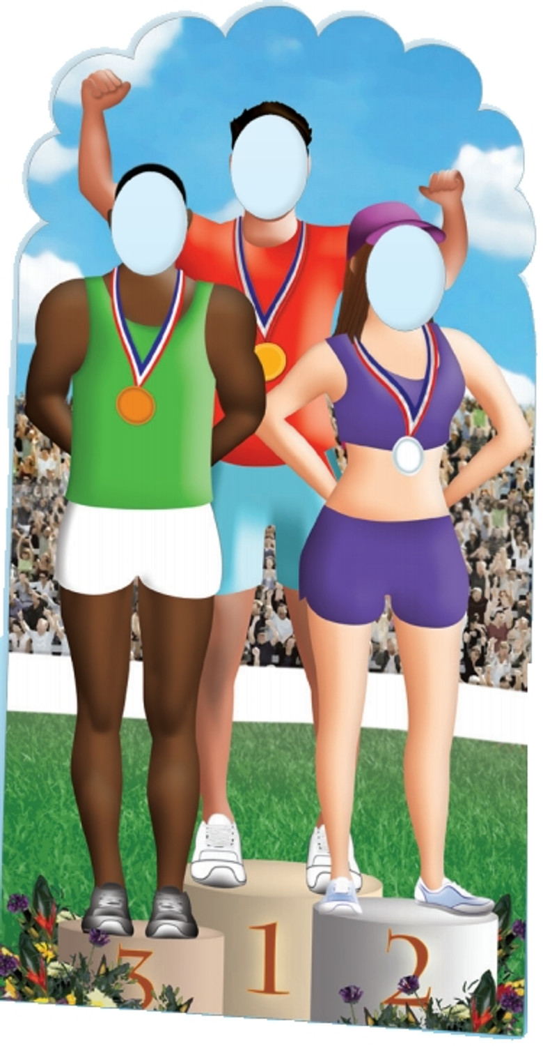 *OLYMPIC PACK* Olympics Podium Stand-in Lifesize Cardboard Cutout / Standee  (Olympic Games) - INCLUDES 8X10 (25X20CM) STAR PHOTO - FAN PACK