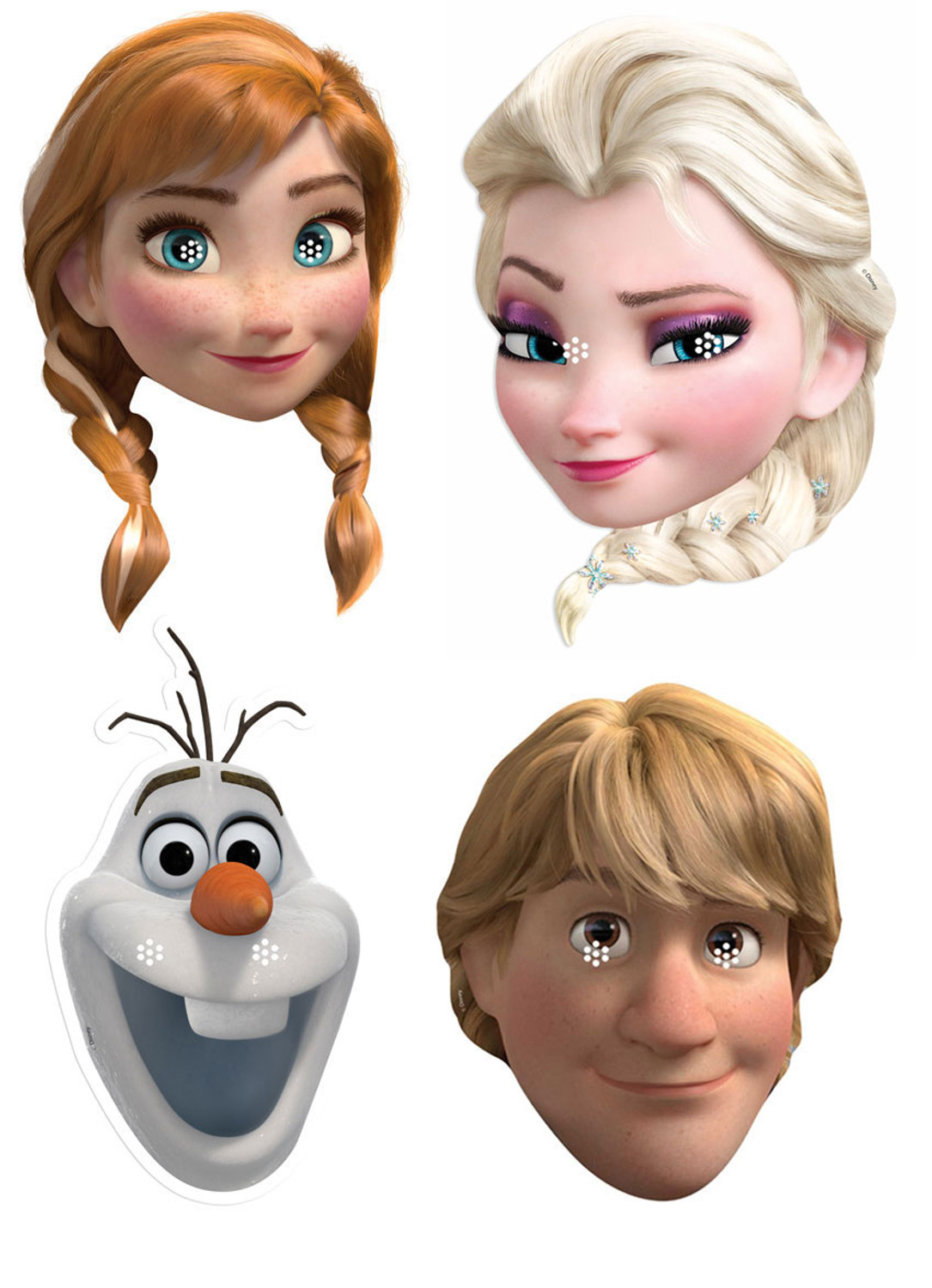 Disney's Frozen Variety Party Face Mask Pack of 4 (Anna, Elsa, Olaf and  Kristoff) Available now at Starstills.com