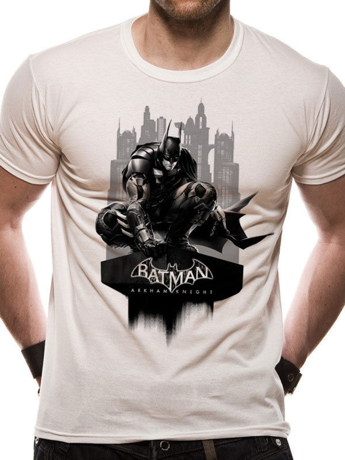 Batman Arkham Knight Gotham Cityscape Unisex Now Knight Official Buy T-shirts T-Shirt. at Arkham Batman