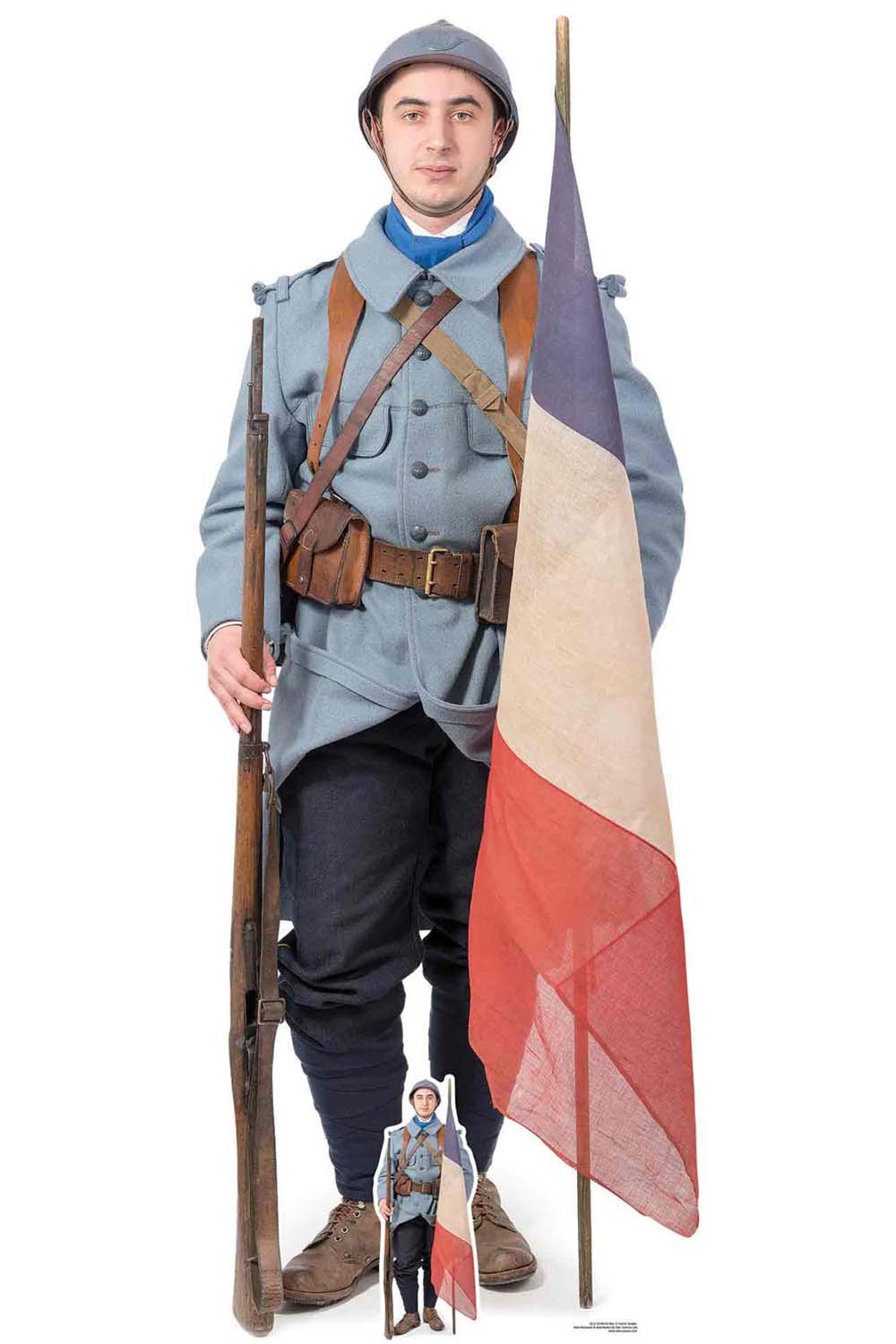 第一次世界大戦のフランスの兵士の段ボール切り抜き/スタンド