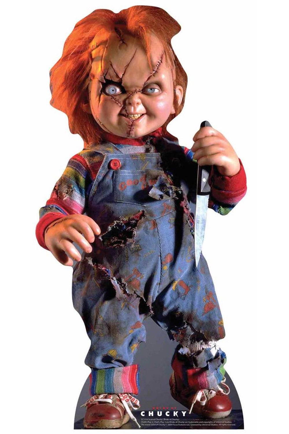 Scarred Chucky de Bride of Chucky Silhouette en Carton Taille Réelle  Officielle