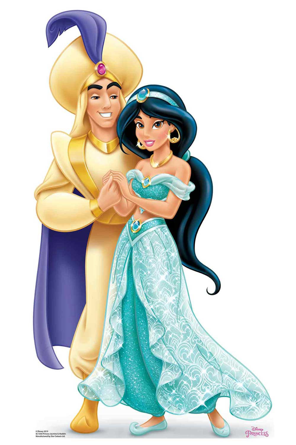Offizieller Disney Pappaufsteller „Prinzessin Jasmin und Aladdin .