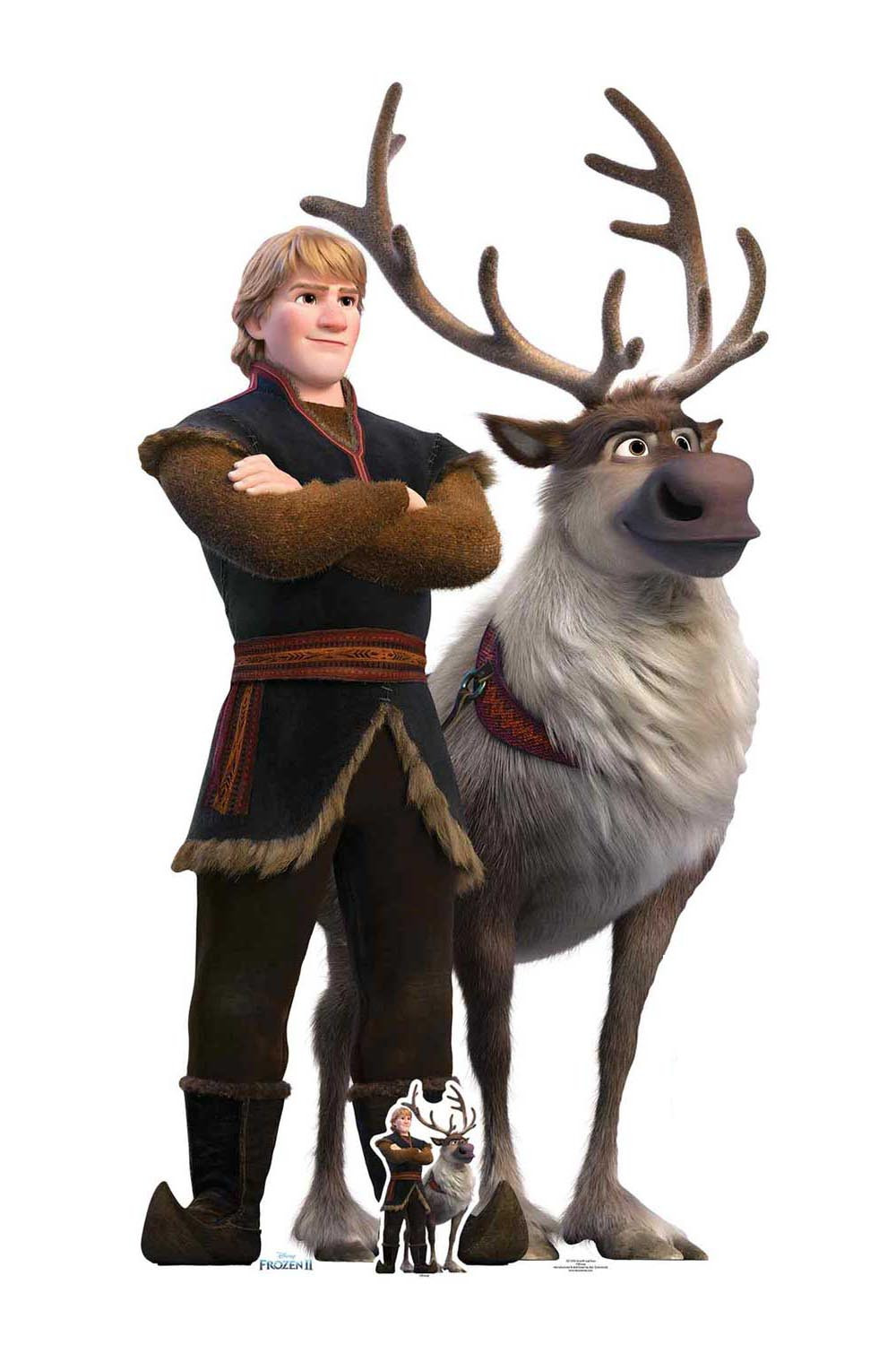 Kristoff und Sven aus „Die Eiskönigin 2“, offizieller Pappaufsteller Disney