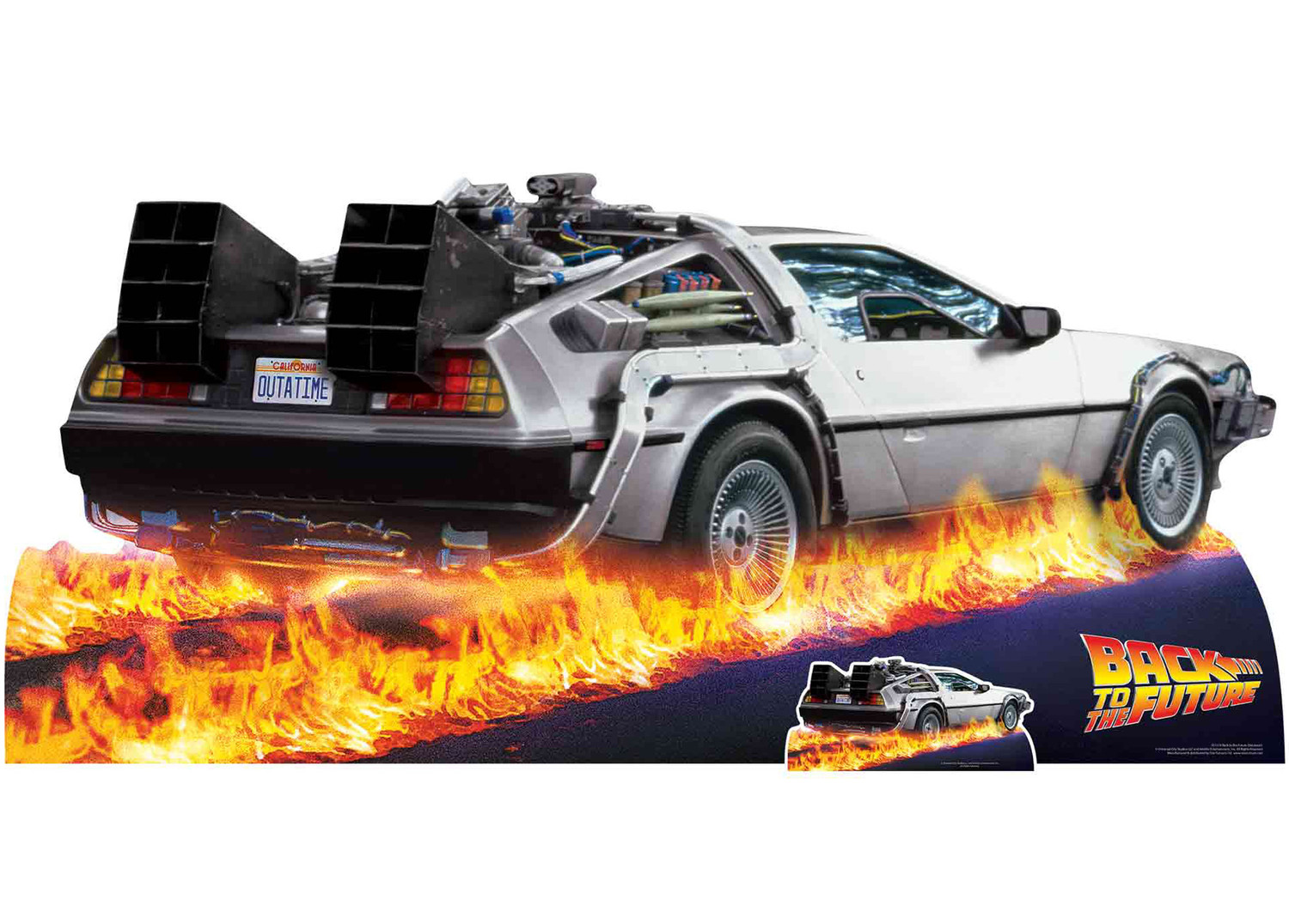 DeLorean Time Machine Car aus „Zurück in die Zukunft“-Pappausschnitt