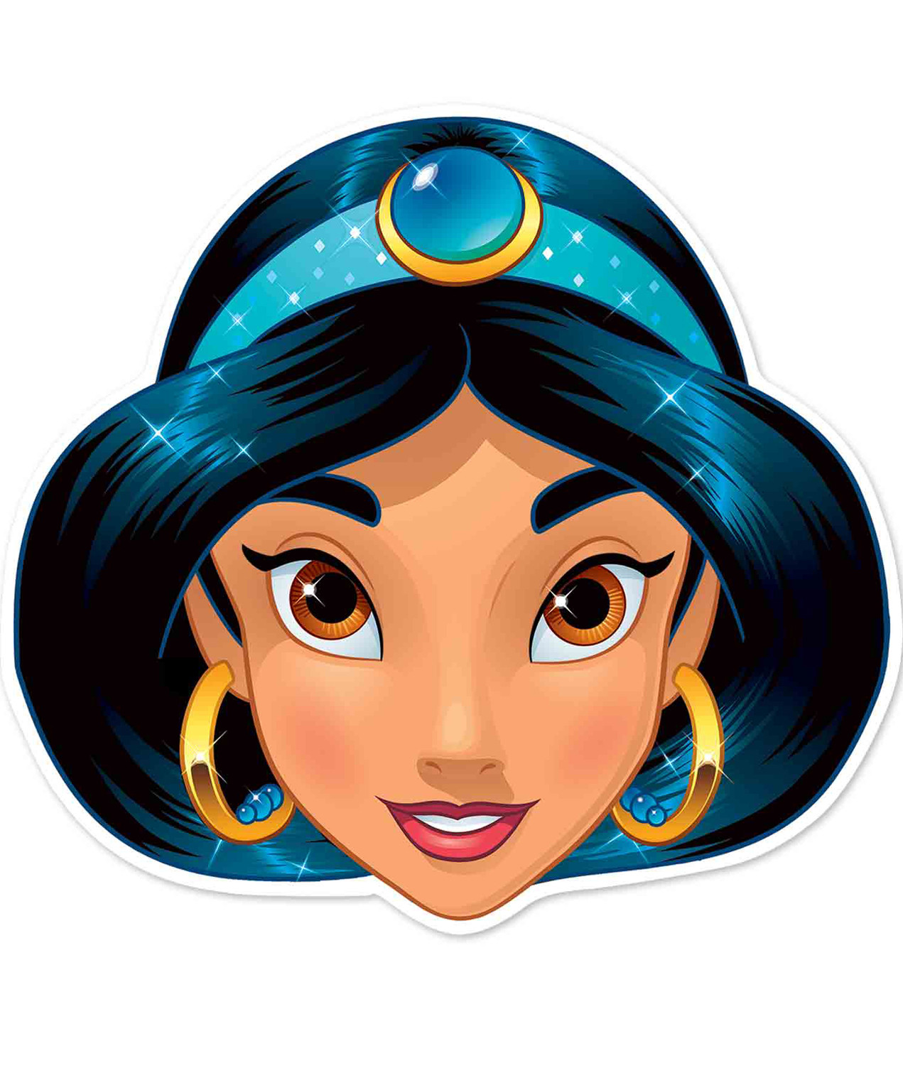 Jasmine, offizielle Disney Prinzessin-Partymaske in Kindergröße, 2D-Karte