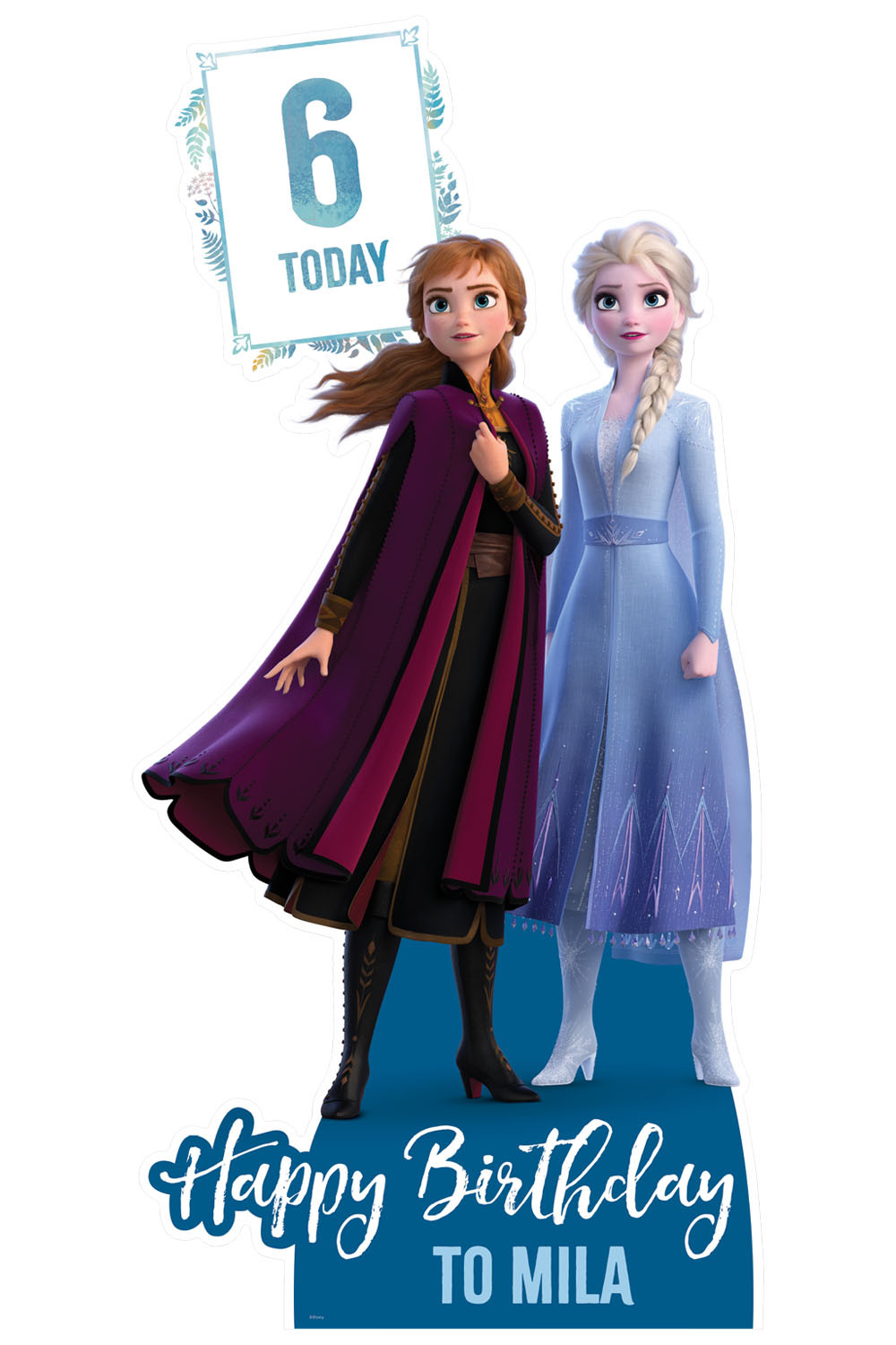 Découpe en carton joyeux anniversaire personnalisé Frozen Disney / stand-up