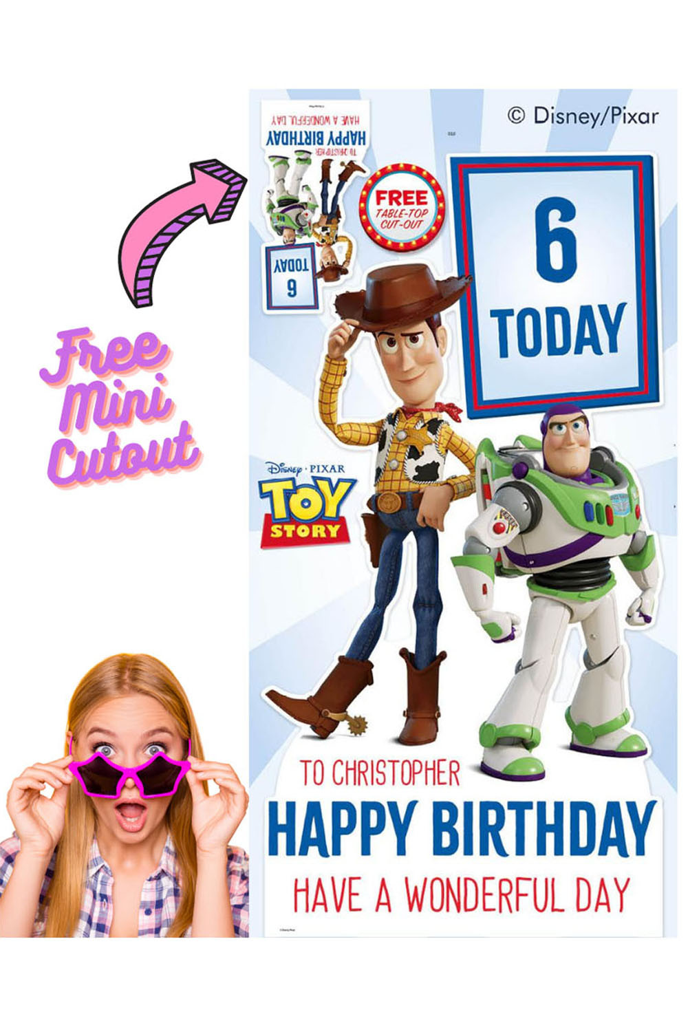 Toy story Disney personnalisé joyeux anniversaire découpe en carton /  stand-up