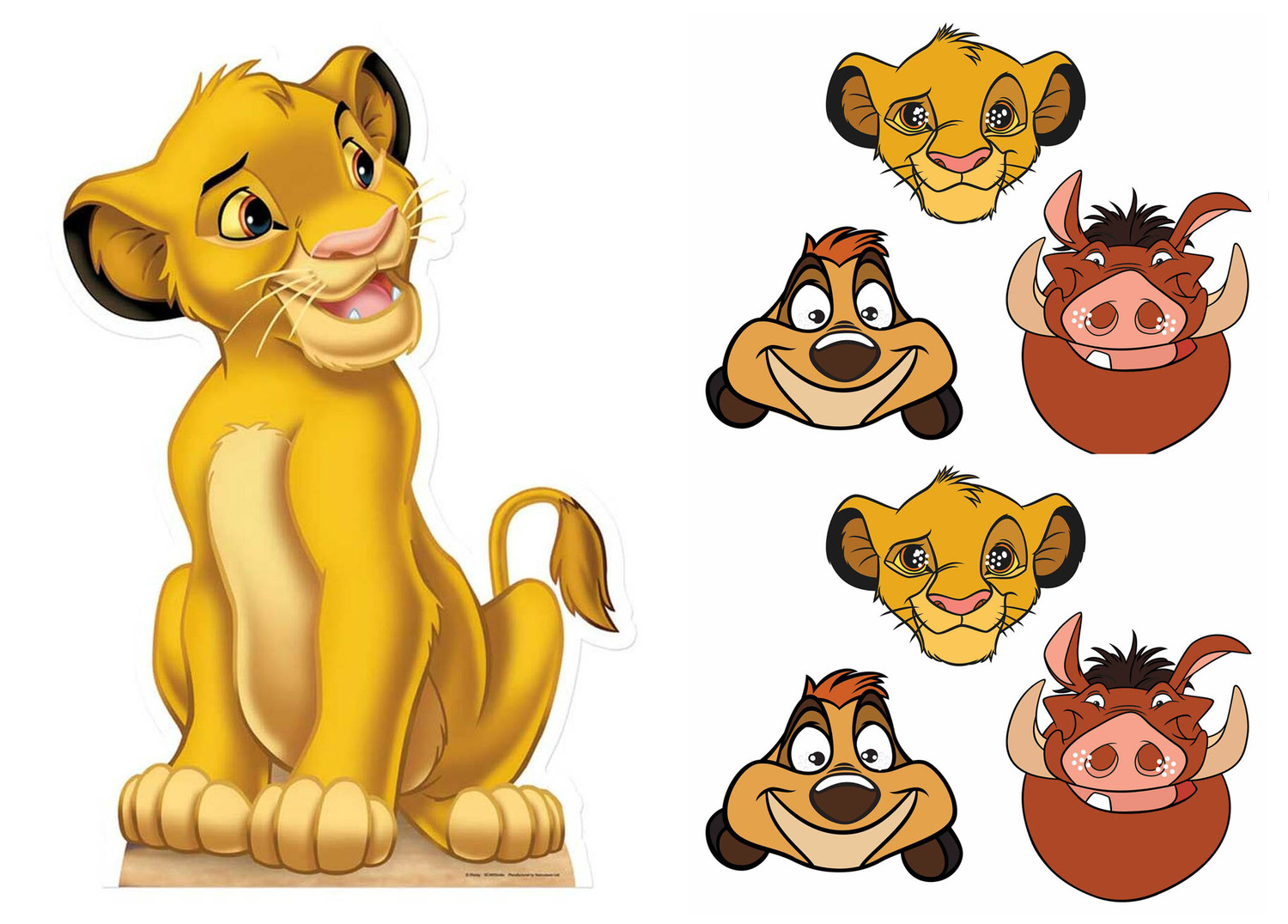 Mini-Partypaket „König der Löwen Simba“ aus Pappe und Masken