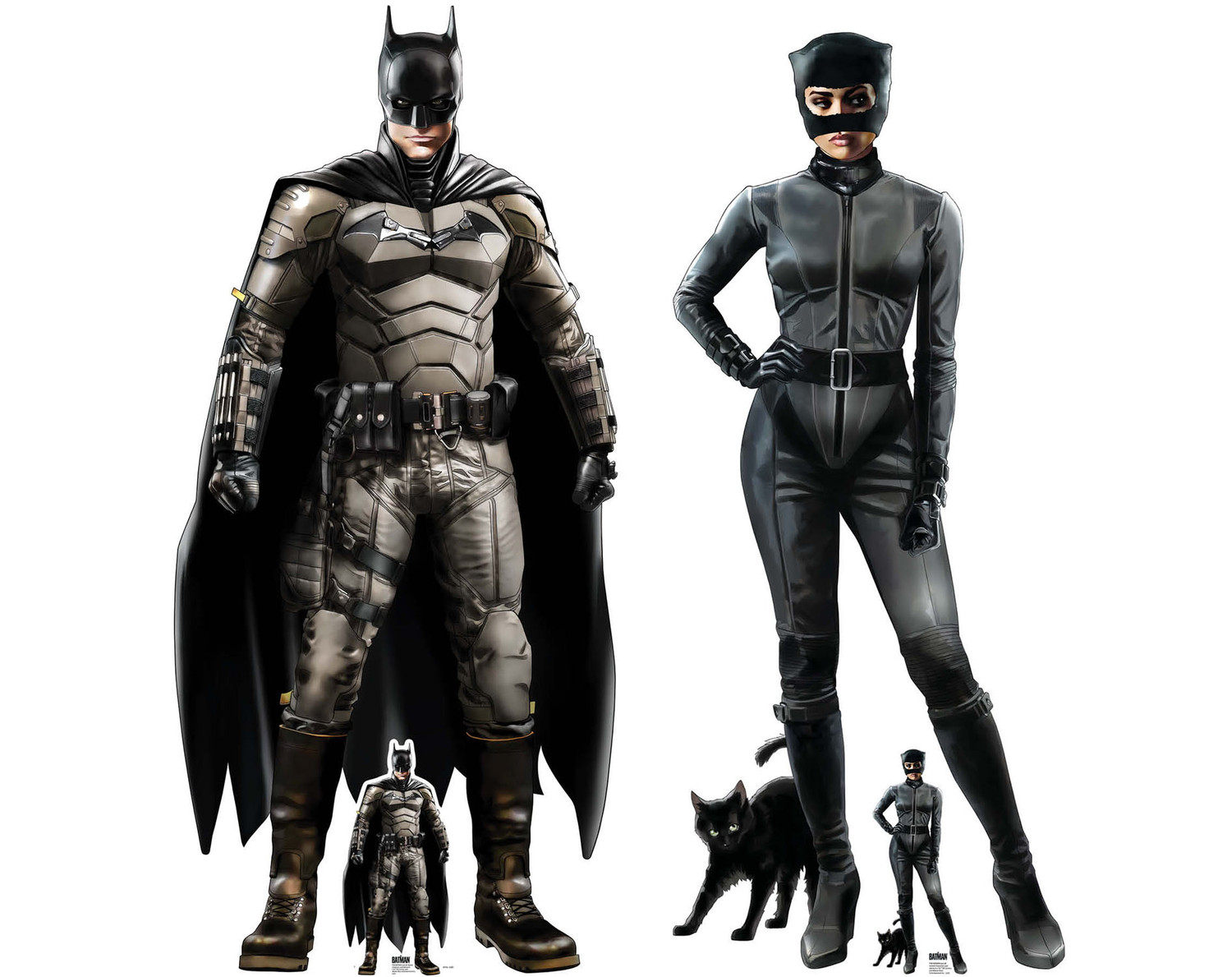 The Batman 2022 Graphic Novel Style Batman and Catwoman Lifesize