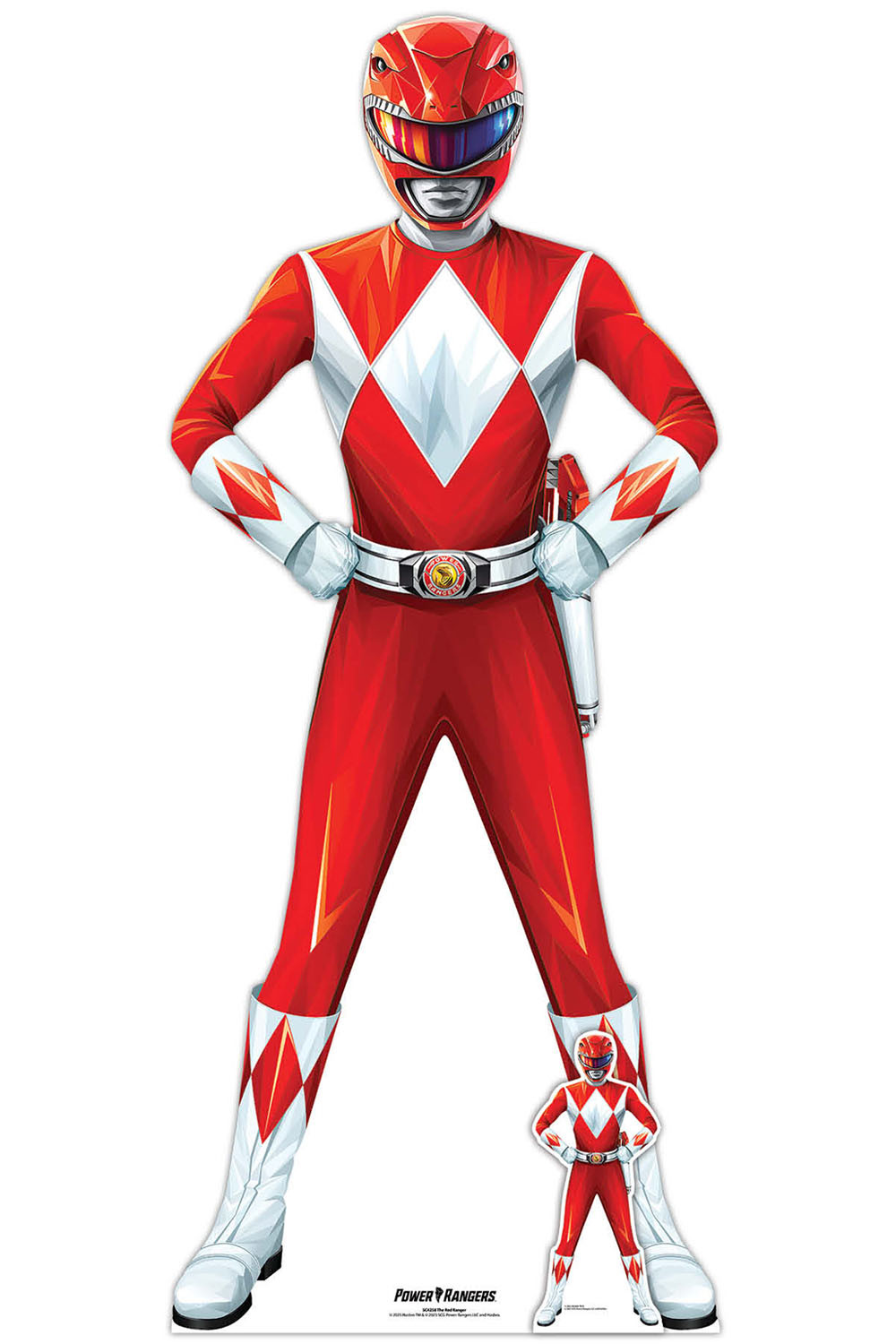 Figurine Carton Red Power Ranger Taille Réelle - Neuf Avec Mini Standee Gratuit