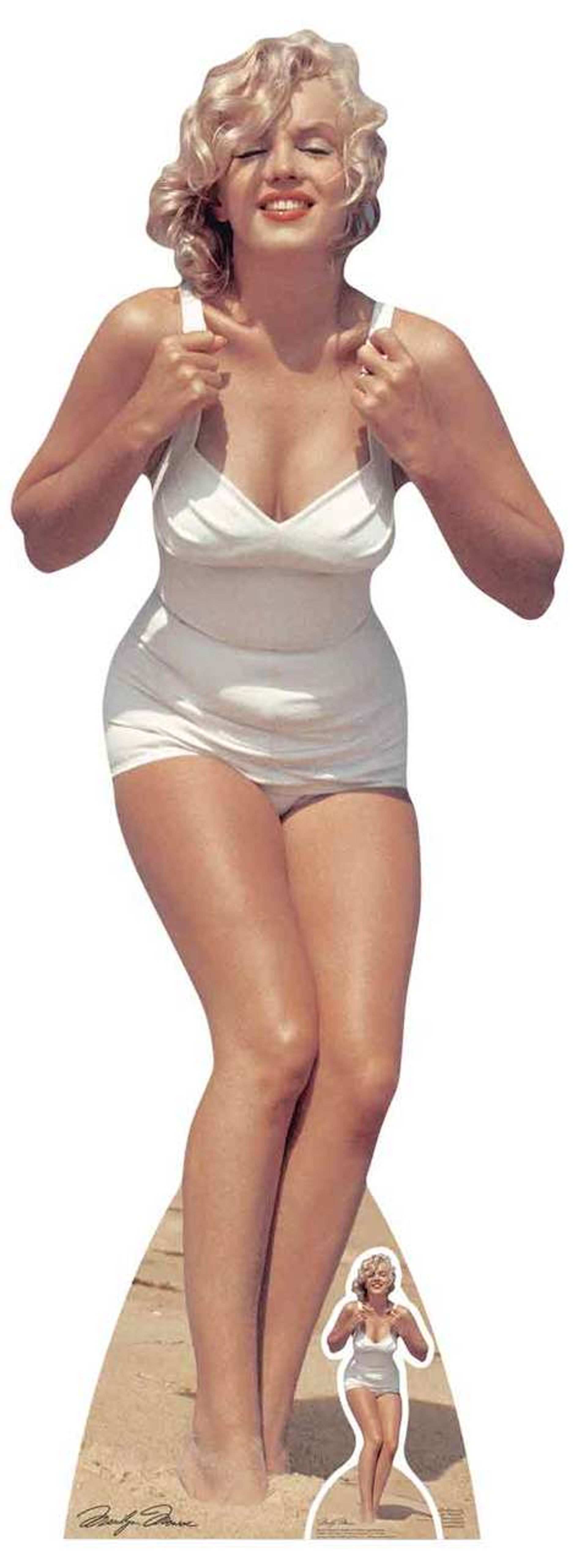 Lifesize Cardboard Cutout Of Marilyn Monroe Wearing Blue Bikini Buy Cutouts At 