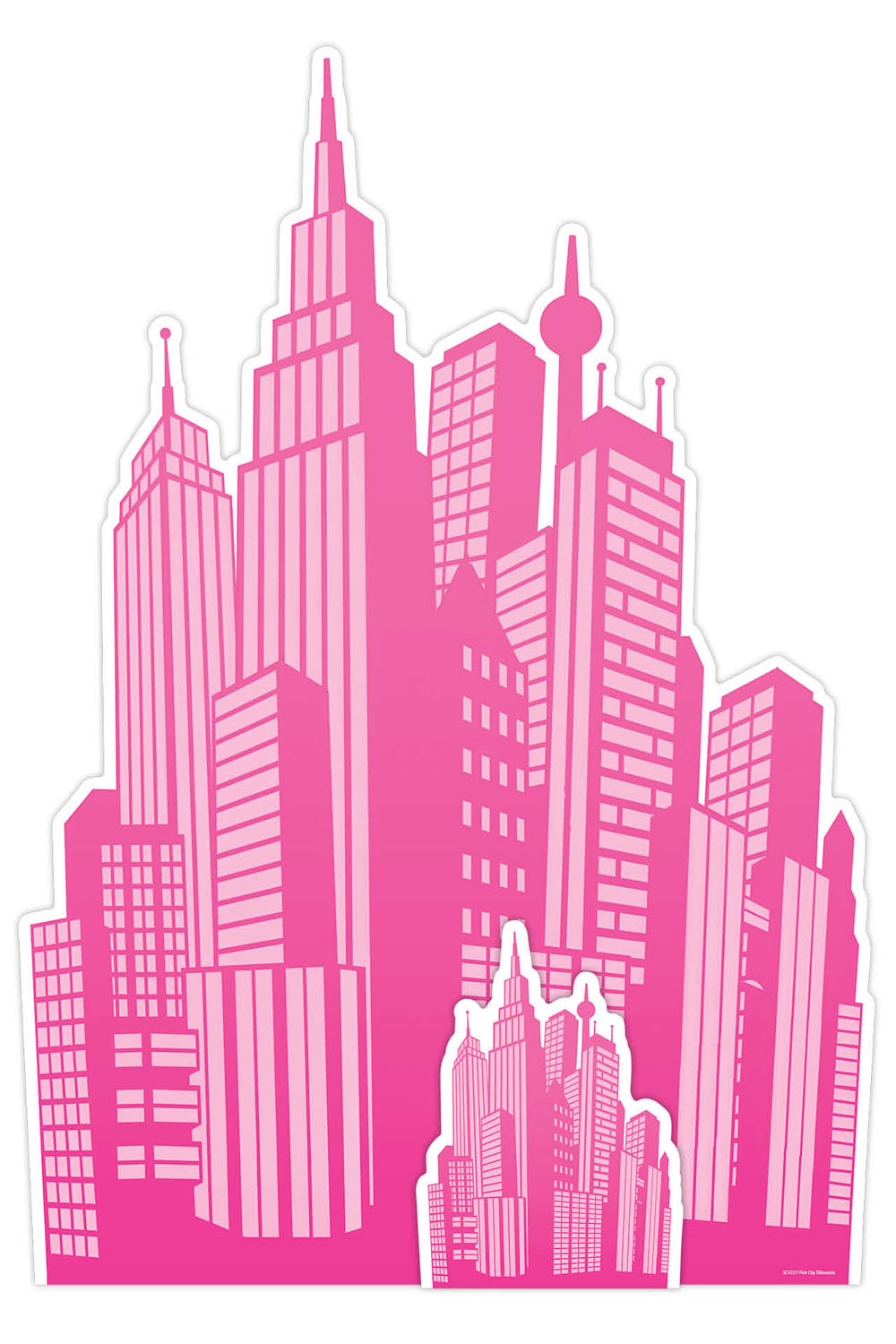 Pink City Silhouette Cardboard Backdrop Standee Scene pink-city-silhouette-cardboard-backdrop-standee-scene