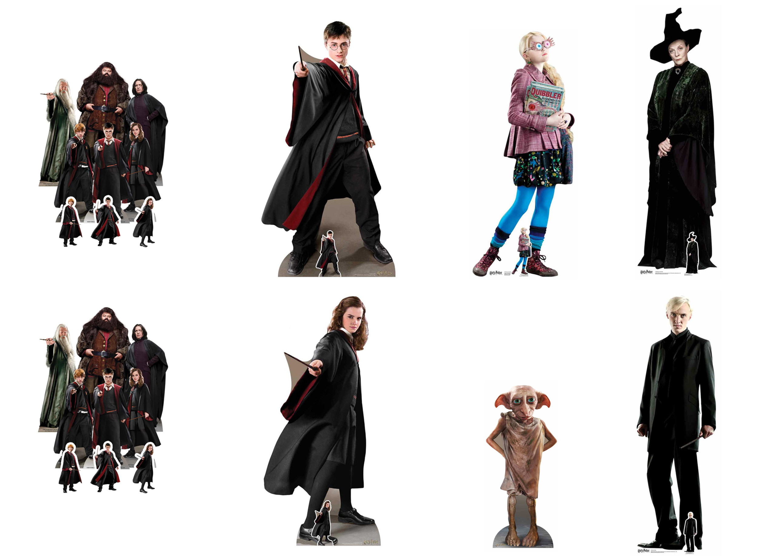 Harry Potter Theme Cardboard Cutouts and Party Packs of Cutouts, masks