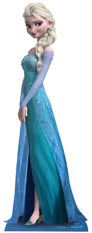 Anna and Elsa Disney Frozen Colour In Lifesize Cardboard Cutout ...