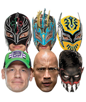 WWE Wrestlers Official 2D Card Party Face Masks Variety 6 Pack WWE Wrestlers Official 2D Card Party Face Masks Variety 6 Pack