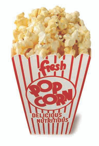 Popcorn (Party-Requisite) – lebensgroßer Pappausschnitt/Aufsteller