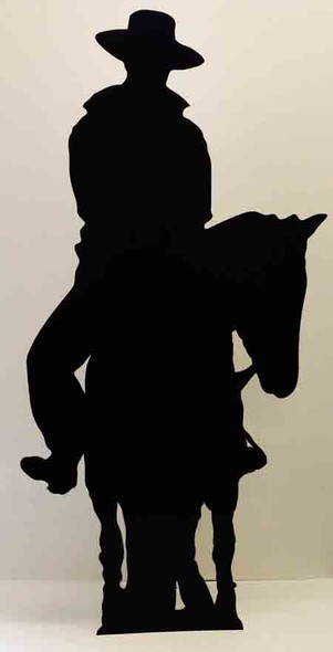 Cowboy on a Horse (Silhouette) (Western Themed) - Lifesize Cardboard Cutout / Standee