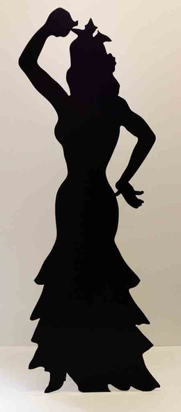 Danseuse de flamenco (silhouette) (accessoire de fête) - découpe en carton grandeur nature / debout