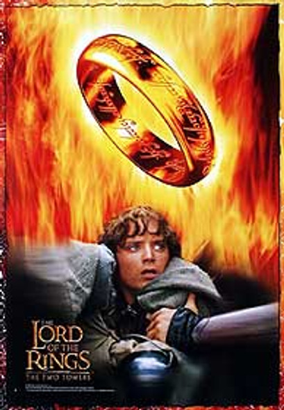 El señor de los anillos: las dos torres (reimpresión de frodo y fuego) reimpresión del cartel