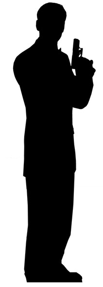 Paquete Individual Masculino De Agente Secreto (Estilo James Bond) - Figura De Cartón De Tamaño Natural/Persona De Pie