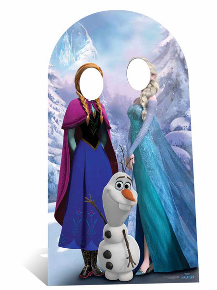 Disney Frosne Anna og Elsa med Olaf Adult Size Pap Stand-in Cutout / Standee