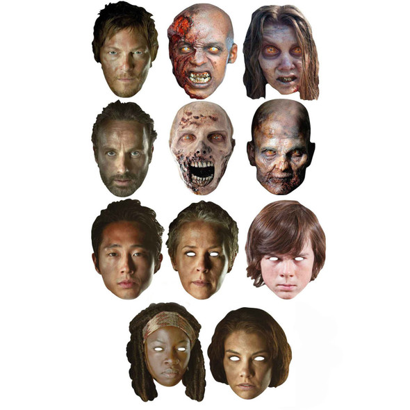 The Walking Dead Ultimate Party Card Face Mask Variety Pack Set of 11