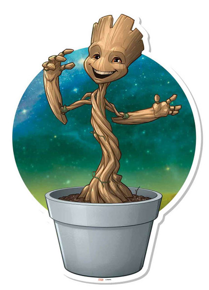 Baby Groot Plant Pot Wall Art Cardboard Cutout 