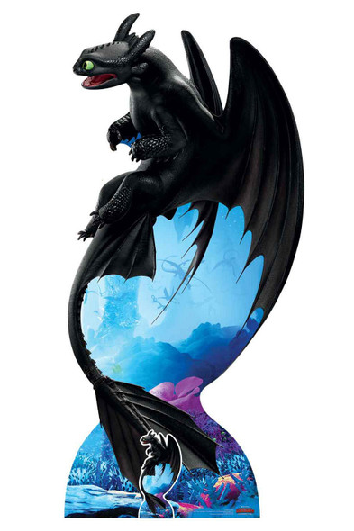 Toothless Night Fury fra How to Train Your Dragon 3 Officiel papudskæring/standee