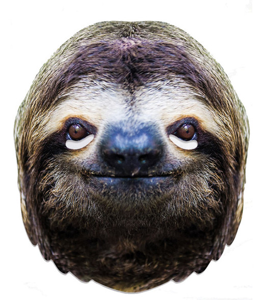 Sloth Animal Single 2D Card Party Face Mask Sloth Animal Single 2D Card Party Face Mask