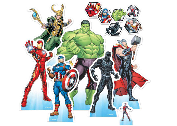 Marvel Avengers Official Table Top Cardboard Cutouts Party Pack of 7 