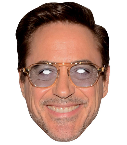 Robert downey jr máscara facial de fiesta de tarjeta única 2d 