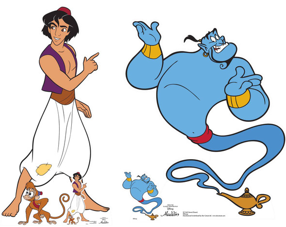 Aladdin and Genie from Aladdin Classic Disney Cardboard Cutouts - Set of 2 Aladdin and Genie from Aladdin Classic Disney Cardboard Cutouts - Set of 2