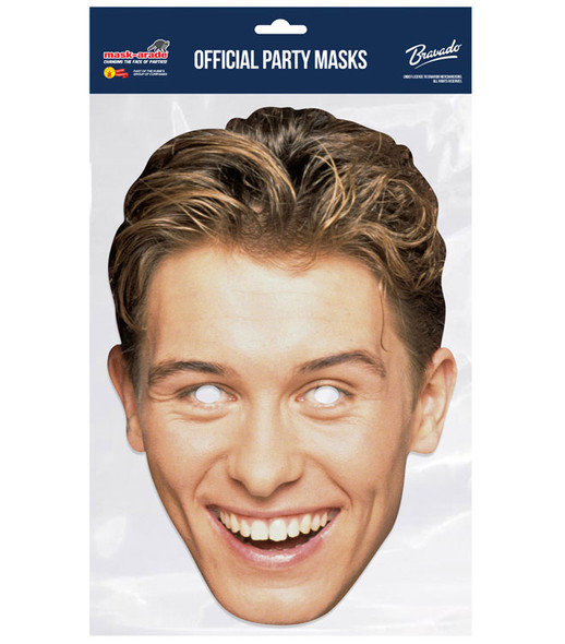 Máscara facial oficial de fiesta de cartas 2d Take That estilo retro de Mark Owen