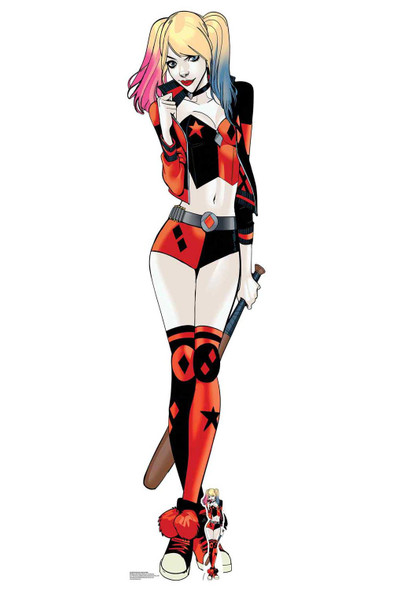 Harley Quinn Baseballschläger, offizieller DC Comics, lebensgroßer Pappausschnitt