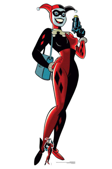 Harley Quinn avec pistolet Découpe officielle en carton grandeur nature de DC Comics
