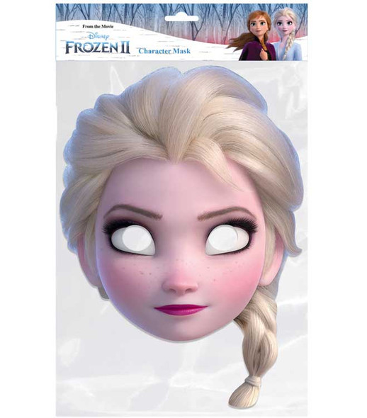 Elsa from Frozen 2 Official Disney Single 2D Card Party Face Mask Elsa from Frozen 2 Official Disney Single 2D Card Party Face Mask