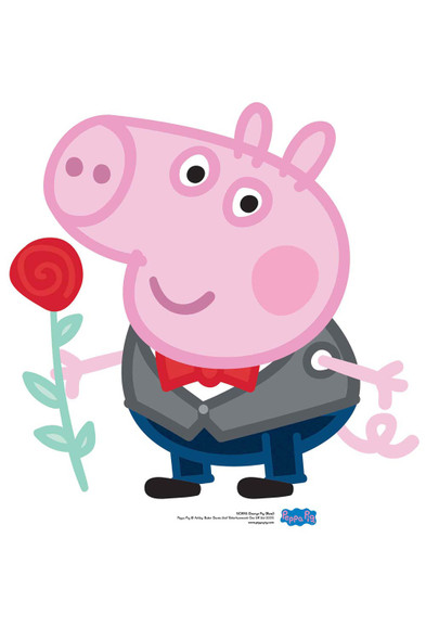 George Pig Valentine's Rose Cardboard Cutout / Standee
