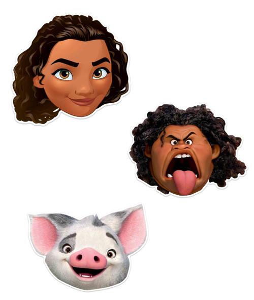 Moana officielle Disney børnestørrelse 2d festmaske sort 3 pak