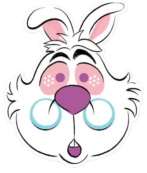 White Rabbit from Alice in Wonderland Official Disney 2D Card Party Mask 