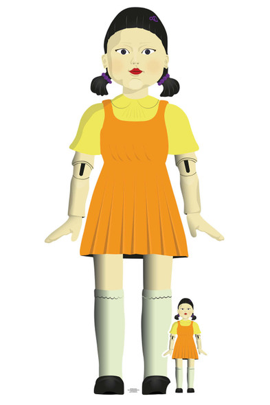 Squid Killer Doll Cardboard Cutout Inspired by Squid Game with Mini Squid Killer Doll Cardboard Cutout Inspired by Squid Game with Mini