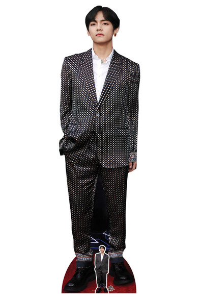 V fra BTS Bangtan Boys Check Suit Style Pap Cutout / Standup