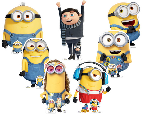 Minions : The Rise of Gru Collection officielle de découpes en carton de 7 personnages debout 