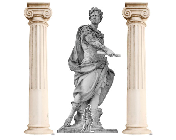 Julius Caesar met 2 kartonnen uitsnijdingen uit de Romeinse pilaar - Set van 3 Standee